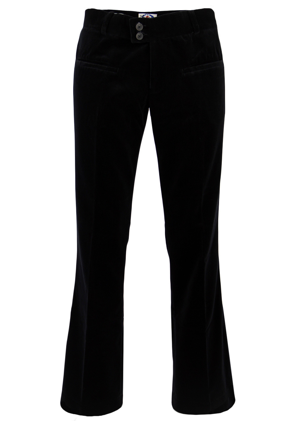 Buy Navy Blue Solid Velvet Trousers Online | Libas