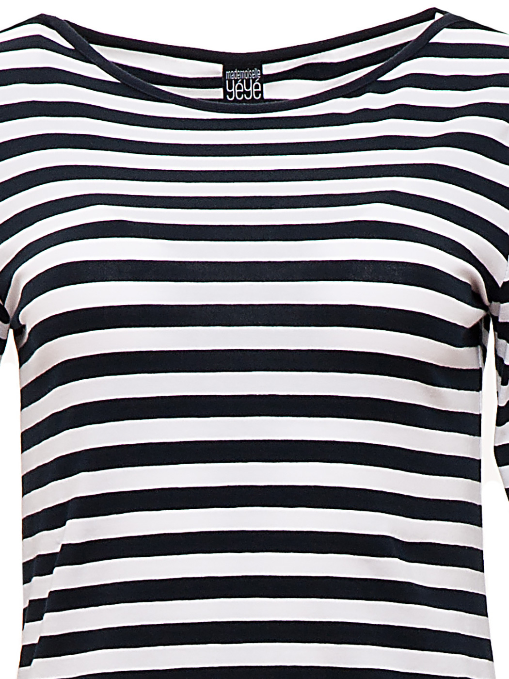 MADEMOISELLE YEYE Melanie 1960s Mod Striped Top in Dark Navy