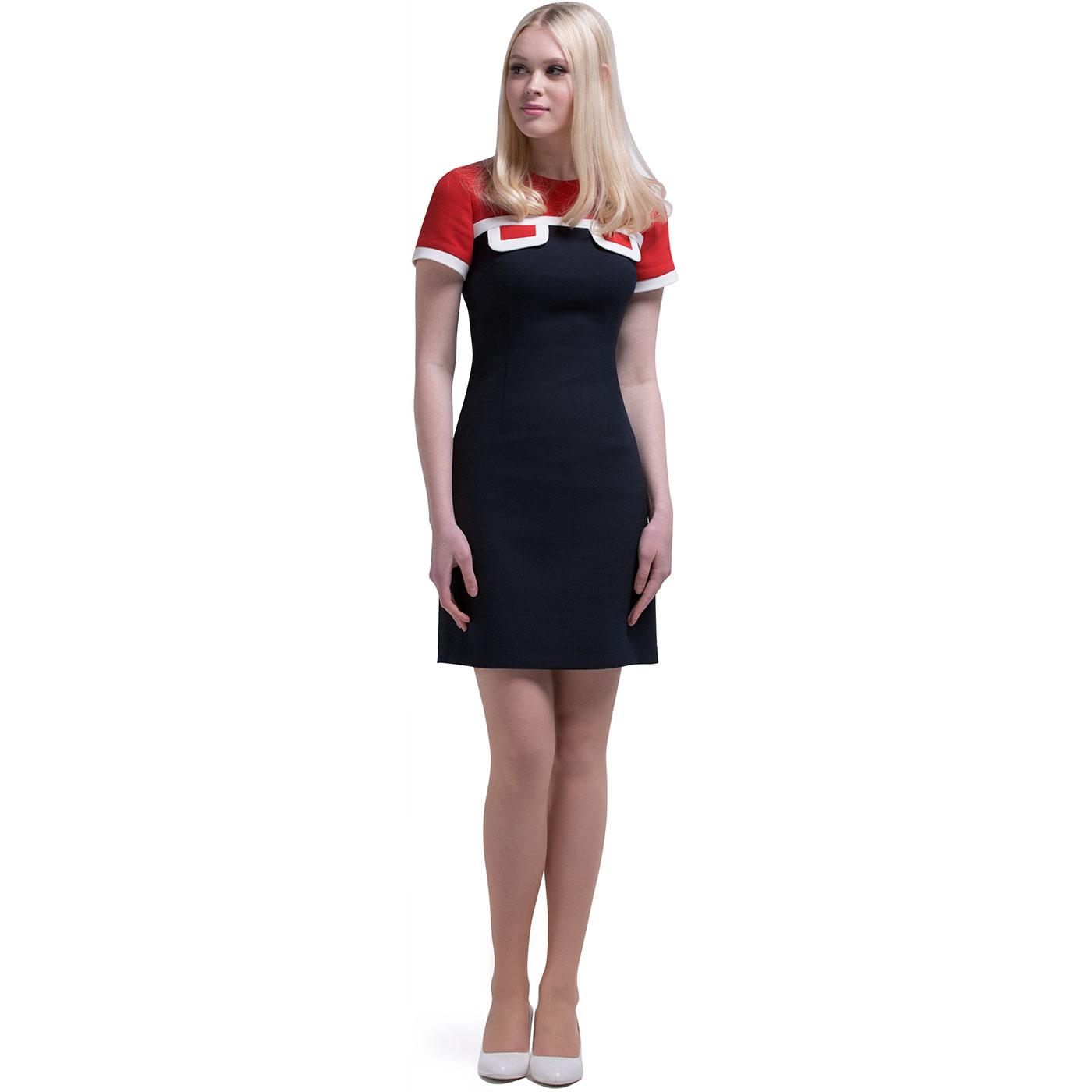 MARMALADE Mod 60s Style Dress with Red Panel