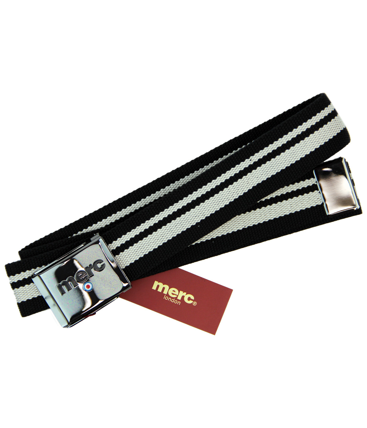 Beloe MERC Retro Sixties Mod Striped Canvas Belt