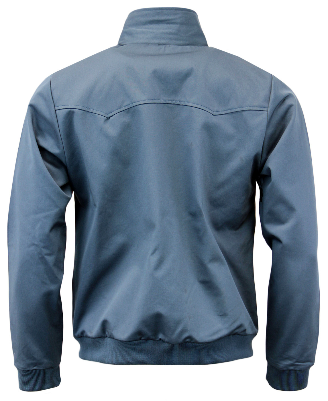 MERC Retro Mod Tartan Lined Indie Harrington Jacket In Steel Blue