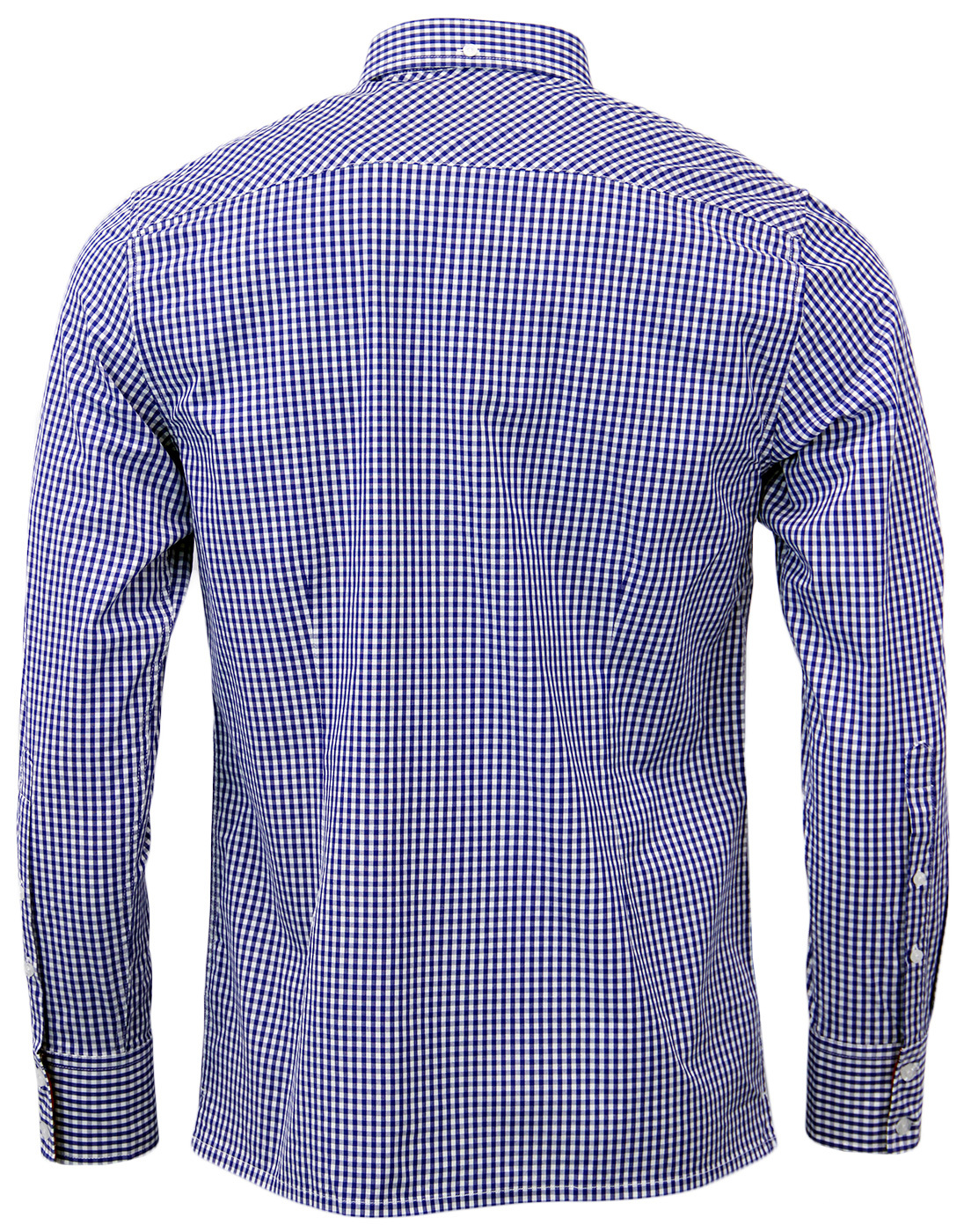 MERC Japster Gungham Shirt | Retro Mod Button Down Blue Shirt