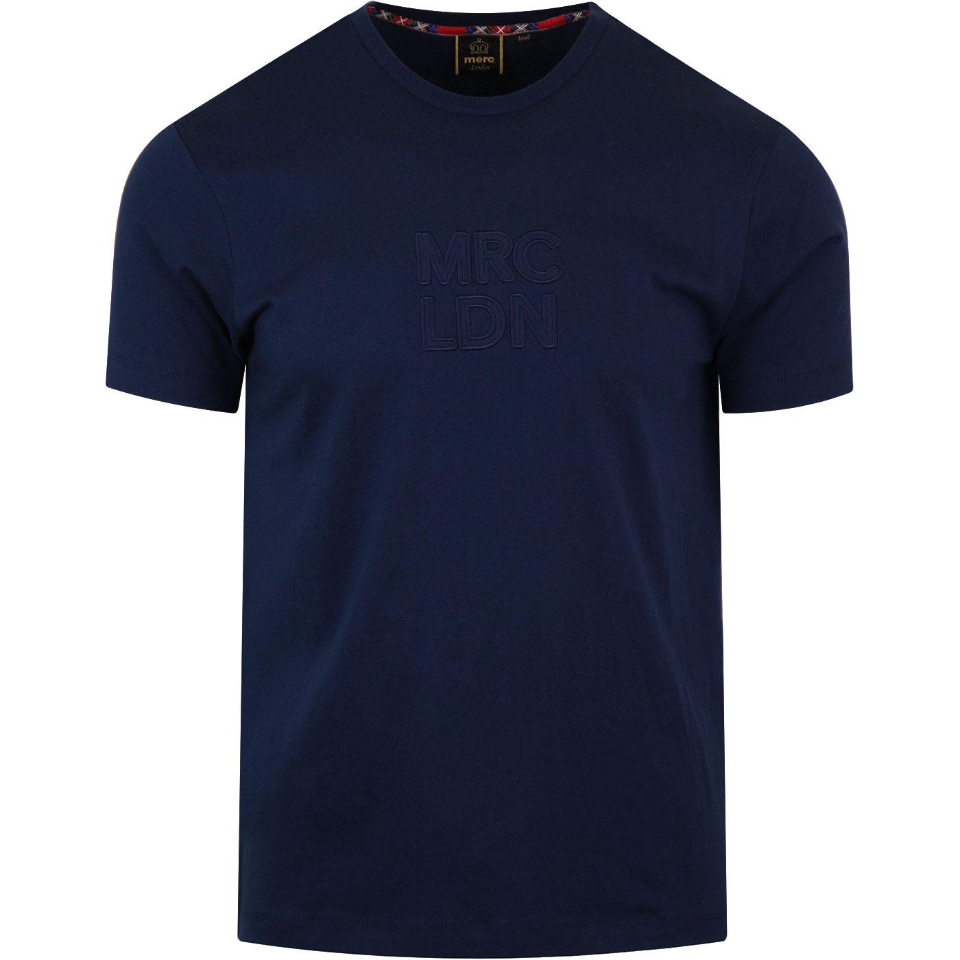 MERC Poplar Retro 60s Mod Logo T-Shirt In Navy