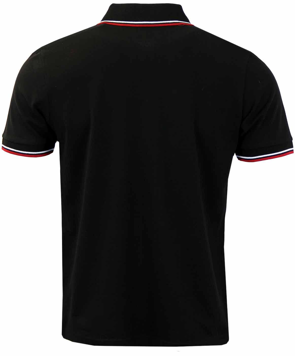 Card MERC Mod Retro Mens Tipped Pique Polo Shirt in Black