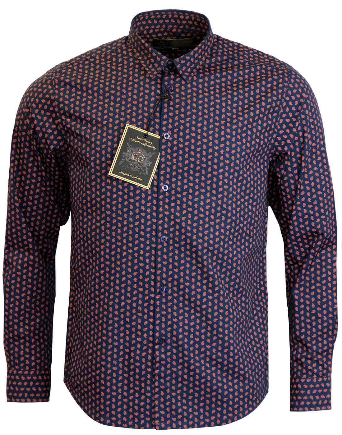 Foxton MERC 60s Mod Mono Psychedelic Paisley Shirt