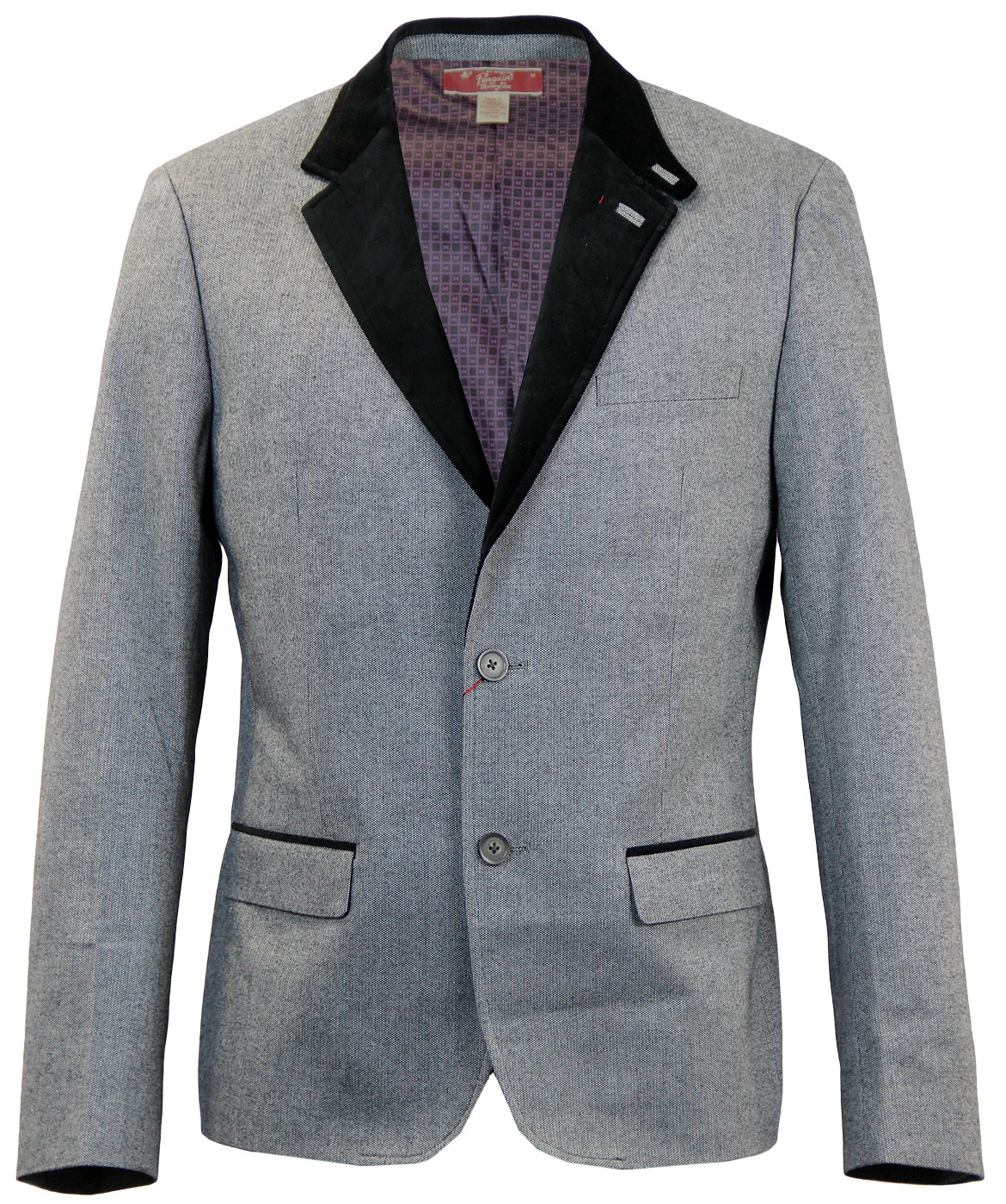 ORIGINAL PENGUIN Retro Mod Sixties Suit Jacket in Grey/Black