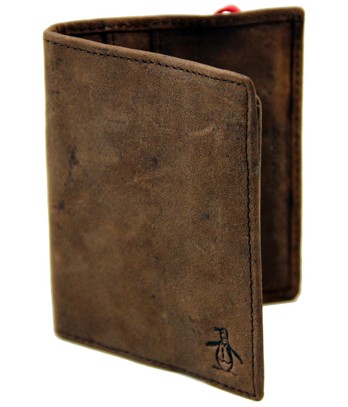 ORIGINAL PENGUIN Retro Leather Bi Fold Wallet
