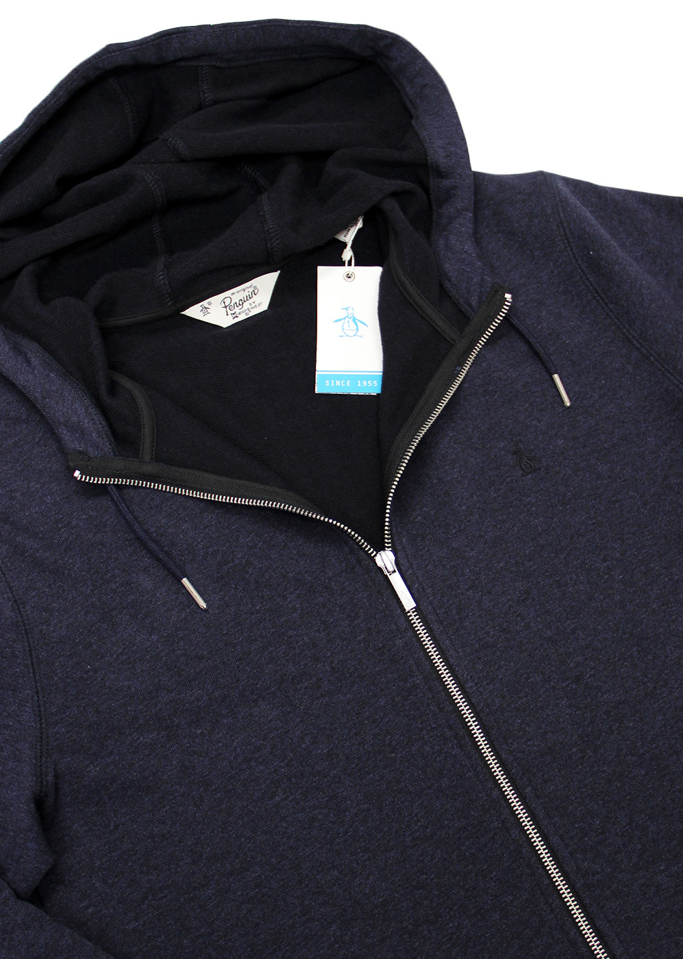 ORIGINAL PENGUIN Indie Space Dye Mouline Hoodie in Medieval Blue