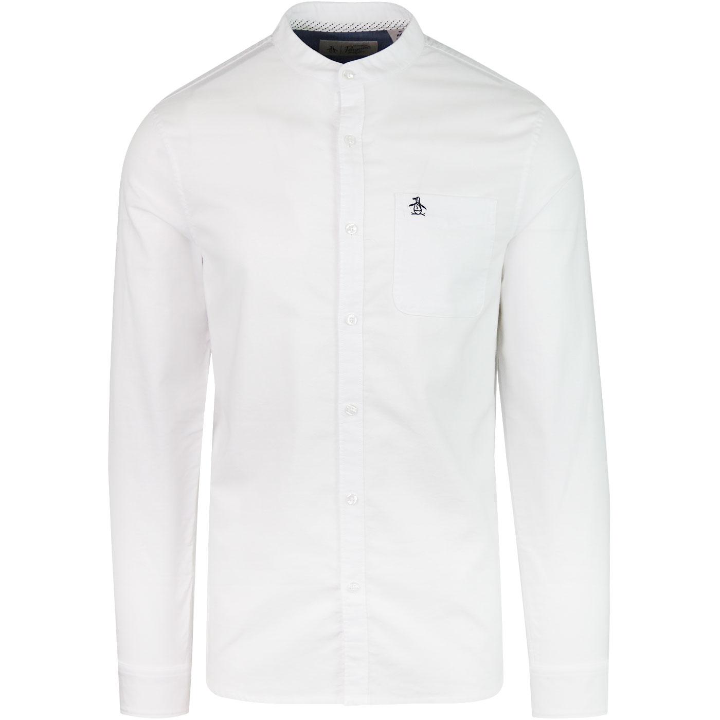 Collarless ORIGINAL PENGUIN Oxford Mod Shirt white