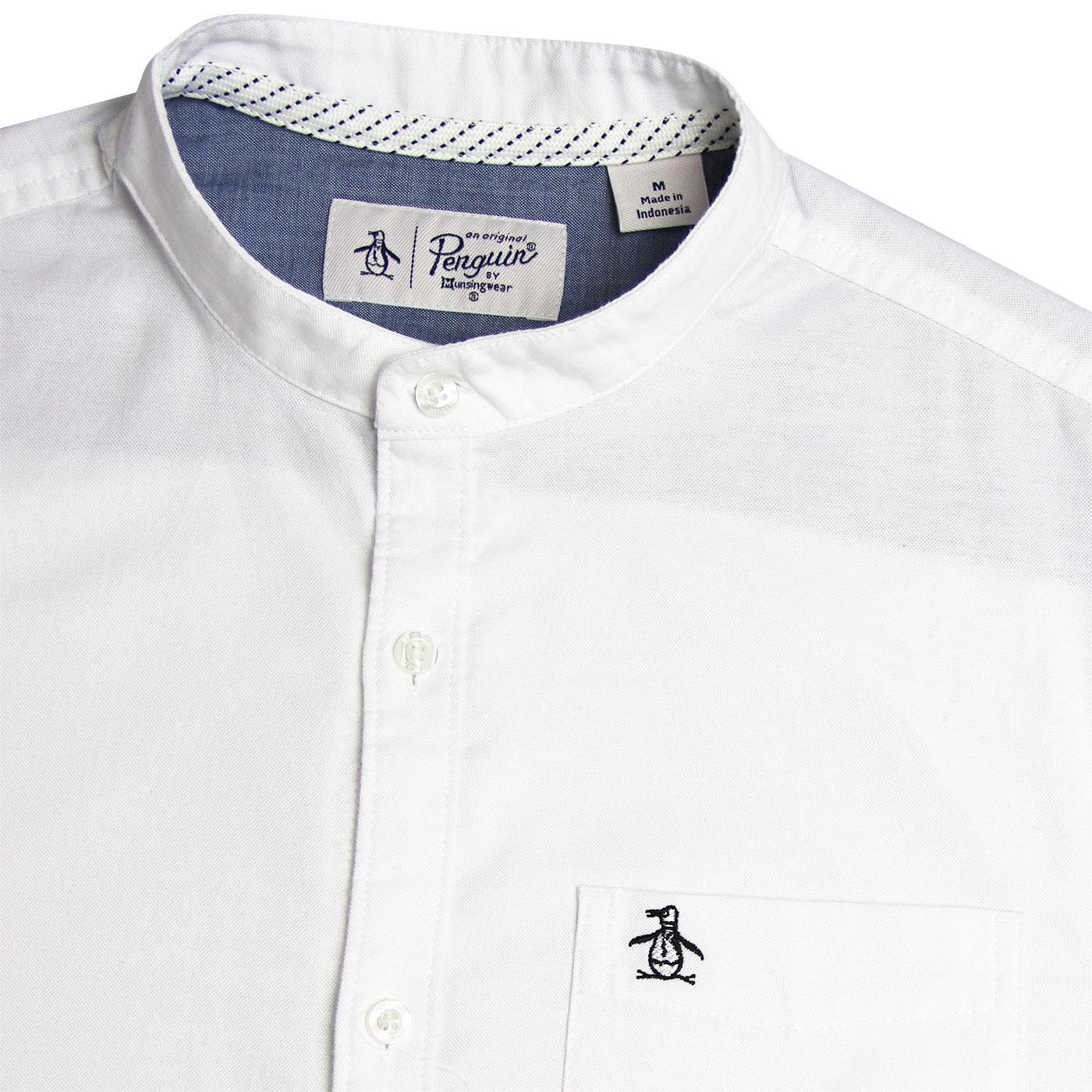 ORIGINAL PENGUIN Collarless Oxford Mod Shirt white