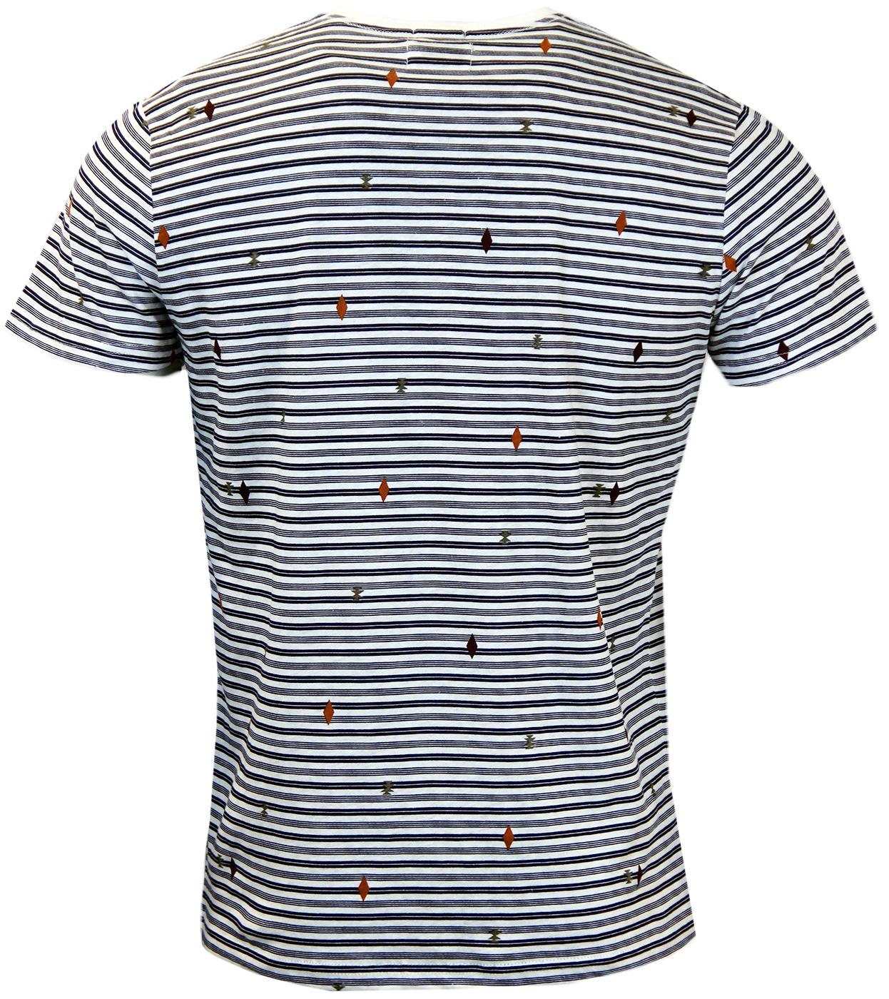 PEPE JEANS Antigua Engineered Stripe Op Art Tee in White