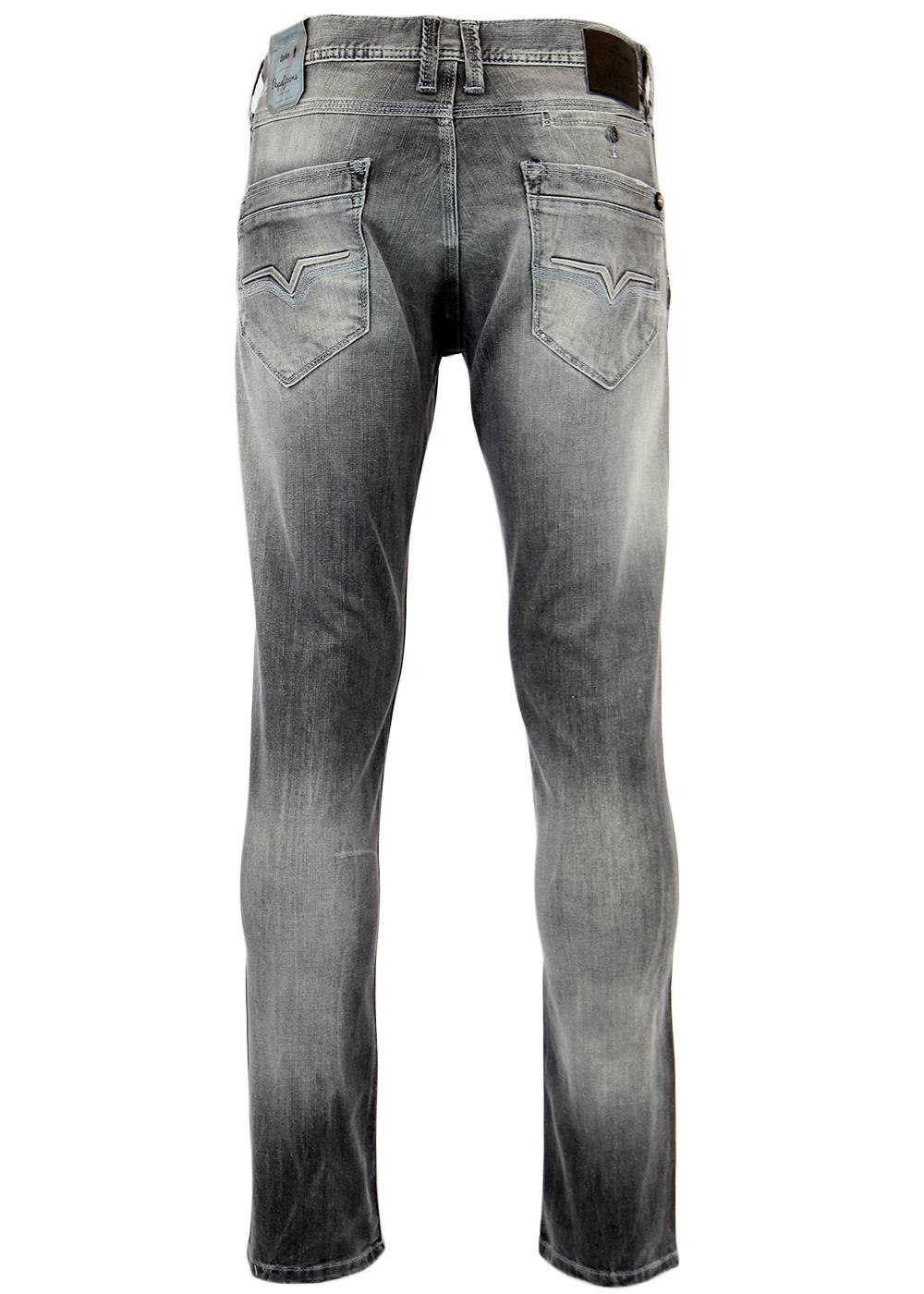 PEPE JEANS Spike Retro Mod Slim Tapered Fit Jeans in Grey