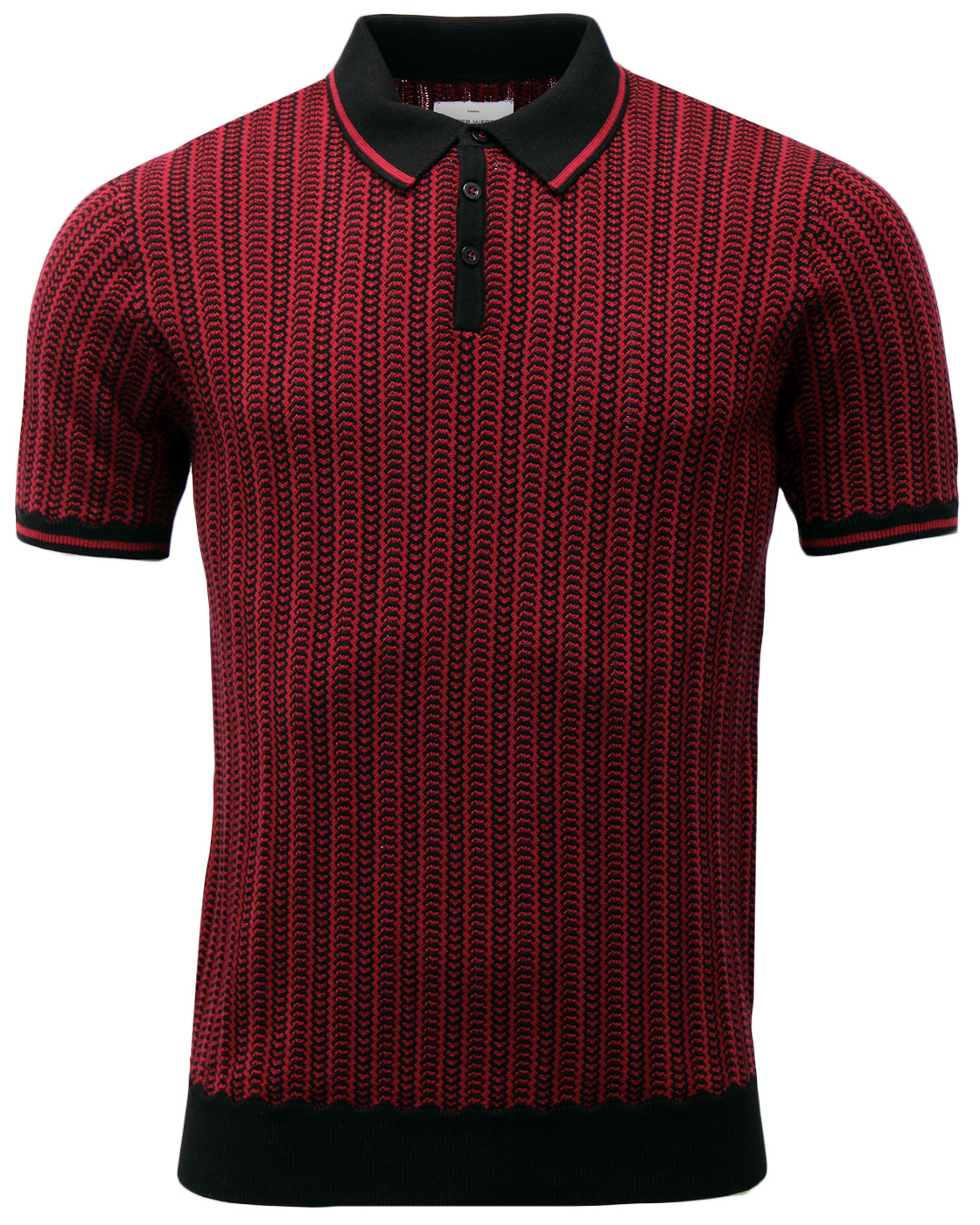 Naval PETER WERTH Mod Two Tone Chain Knitted Polo