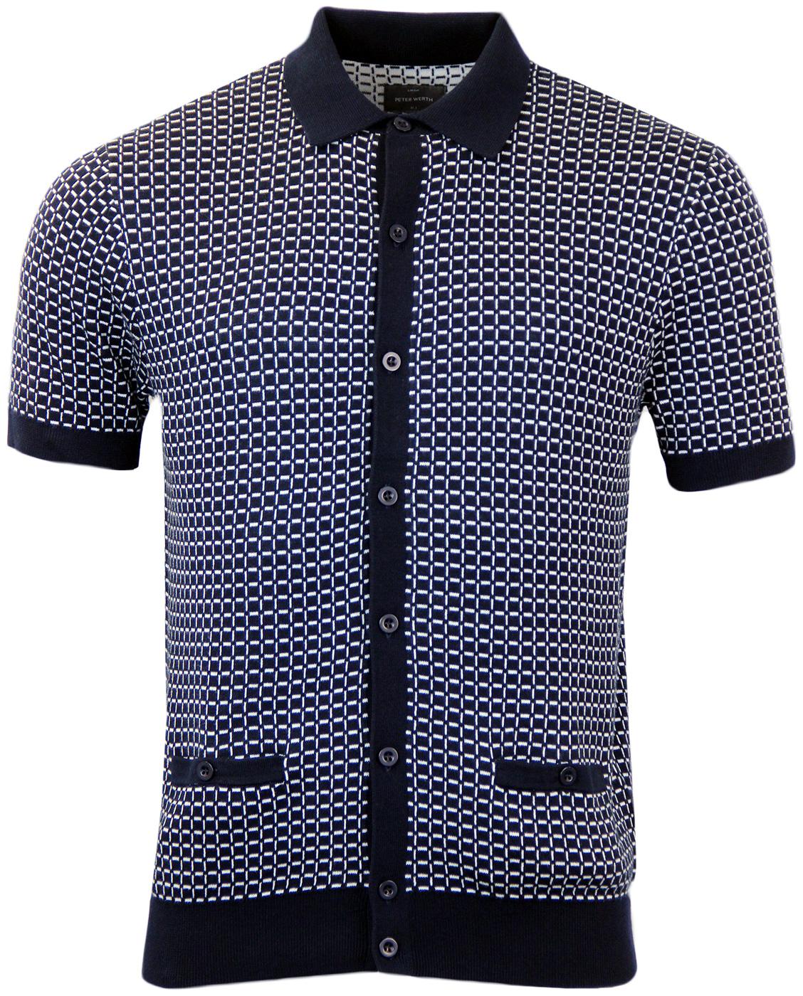 Ramsay PETER WERTH Retro Mod Grid Knitted Polo
