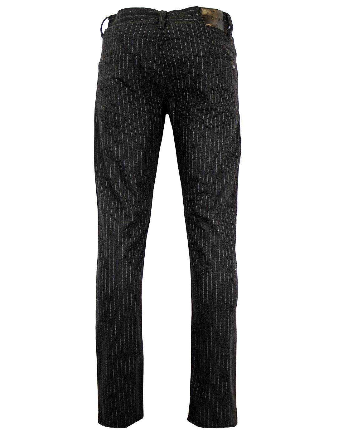 Wontner PETER WERTH Retro Mod Pinstripe Textured Formal Trousers