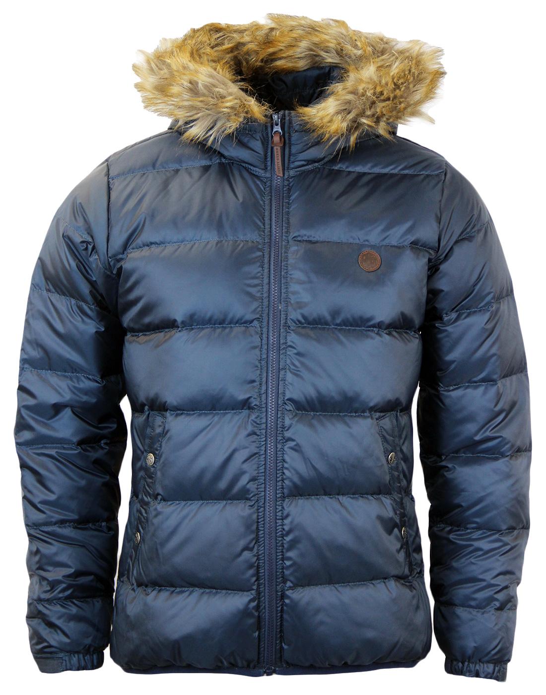 PRETTY GREEN Northway Retro Padded Jacket in Blue