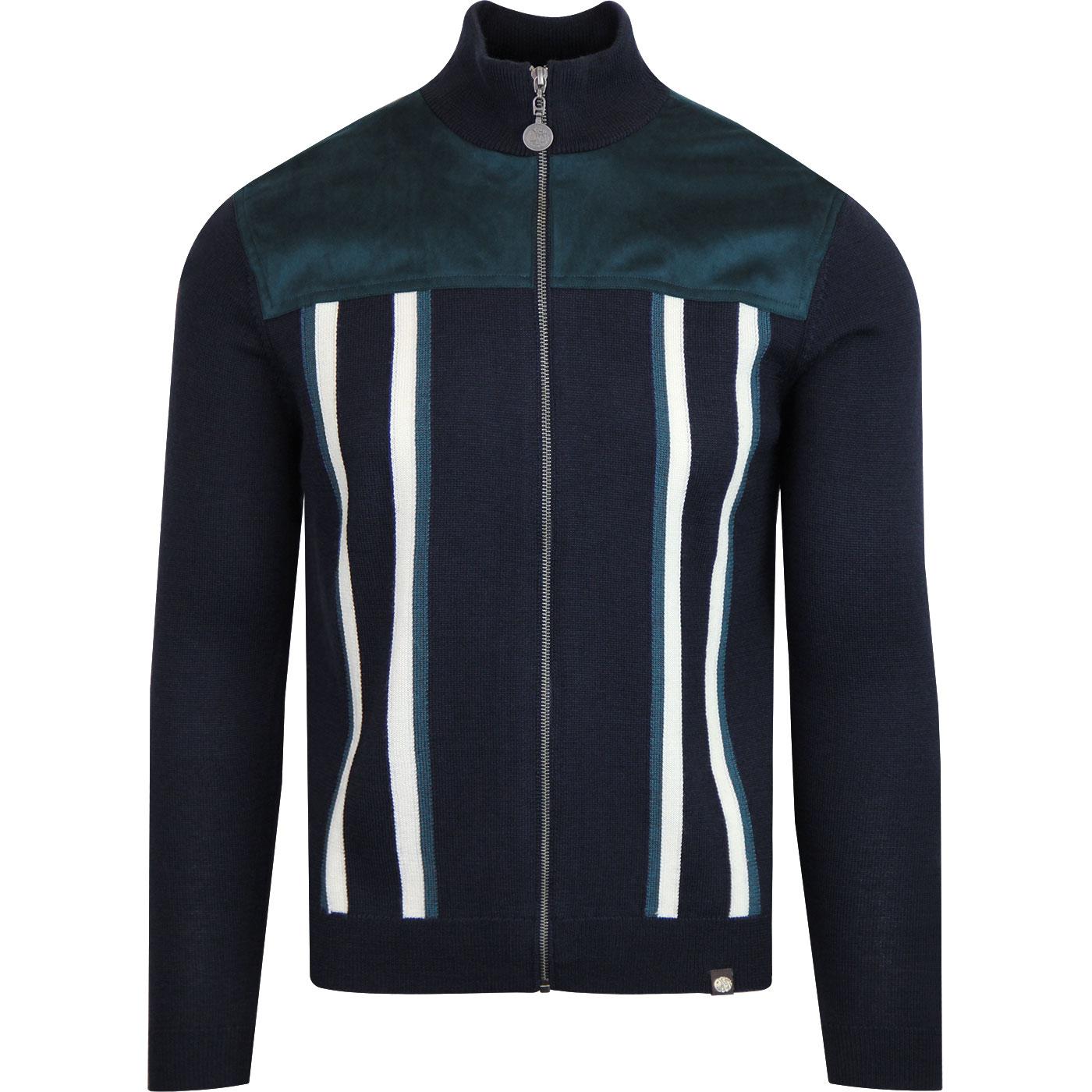 PRETTY GREEN Retro Zip Through Knitted Track Top