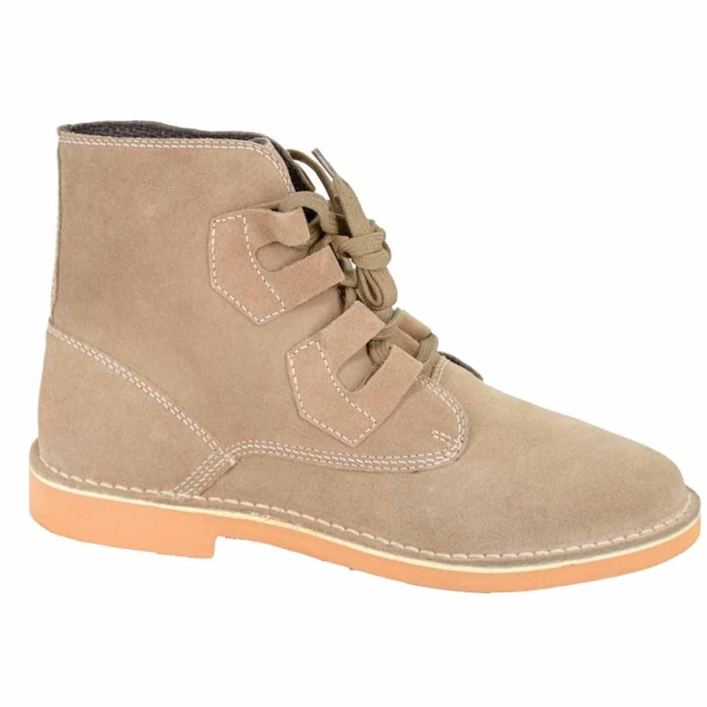 Roamers Ghillie Tie Suede Desert Boots (Taupe)