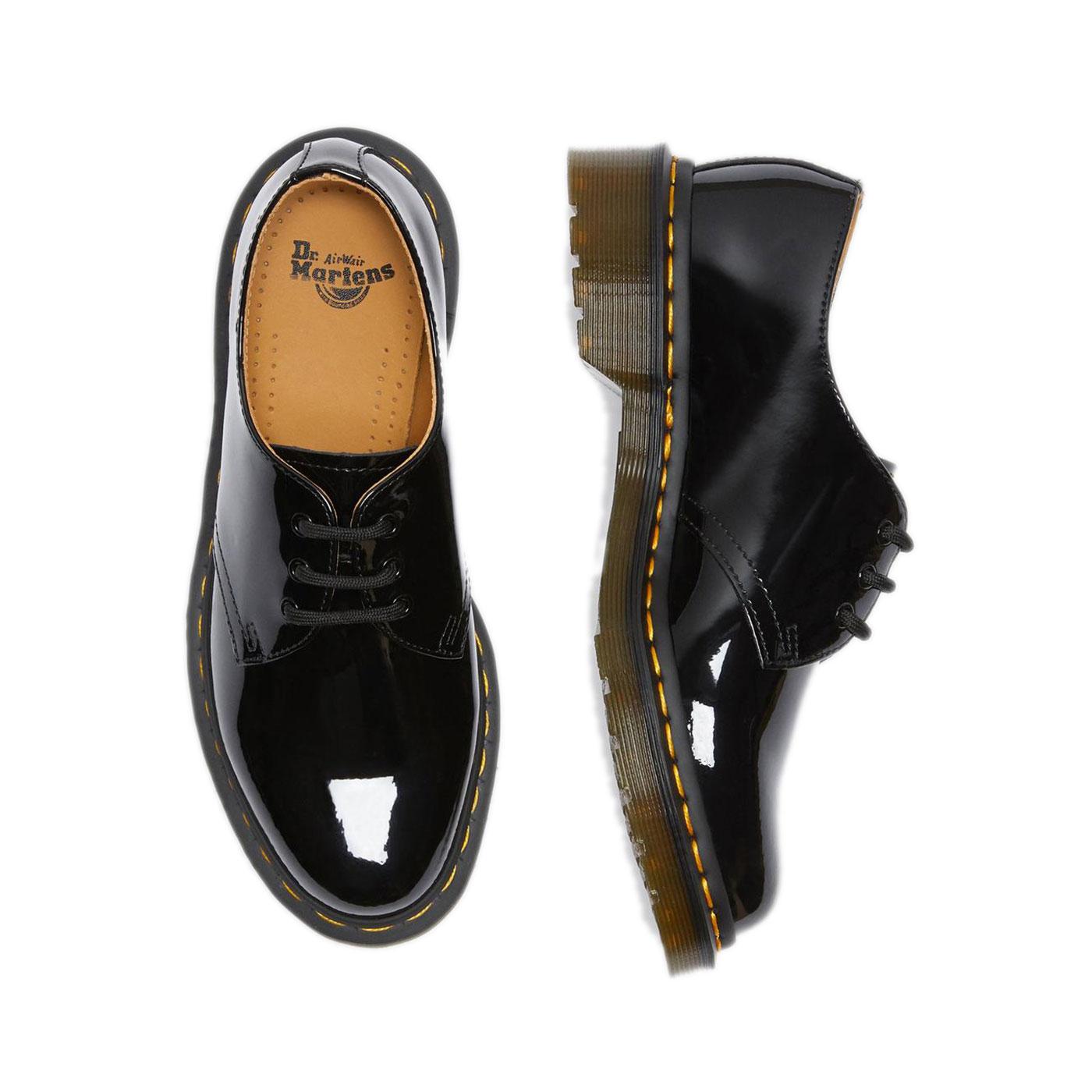 dr martens 1461 classic black patent flat shoes