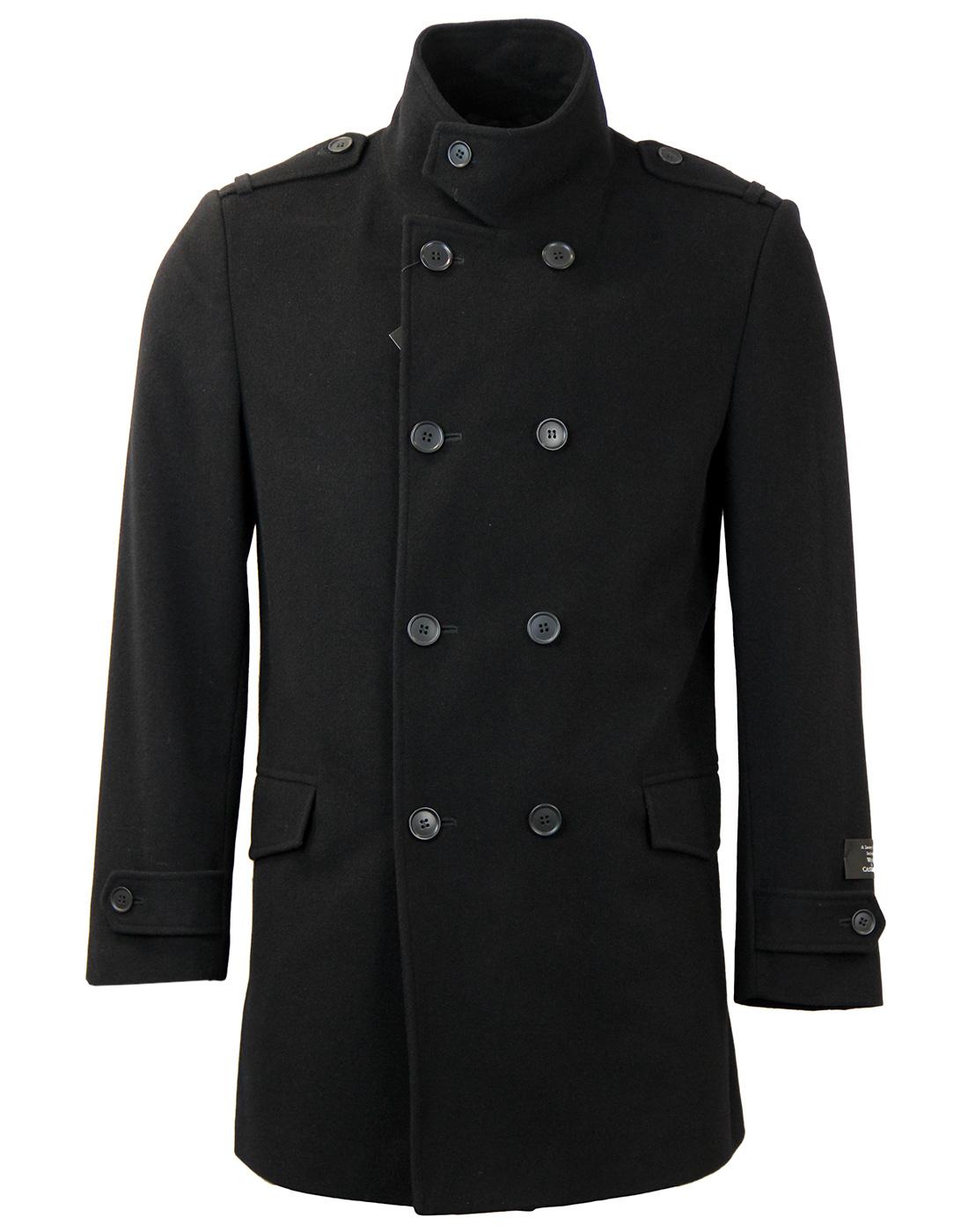 SCOTT Wool Cashmere Blend Double Breasted Jacket in Black