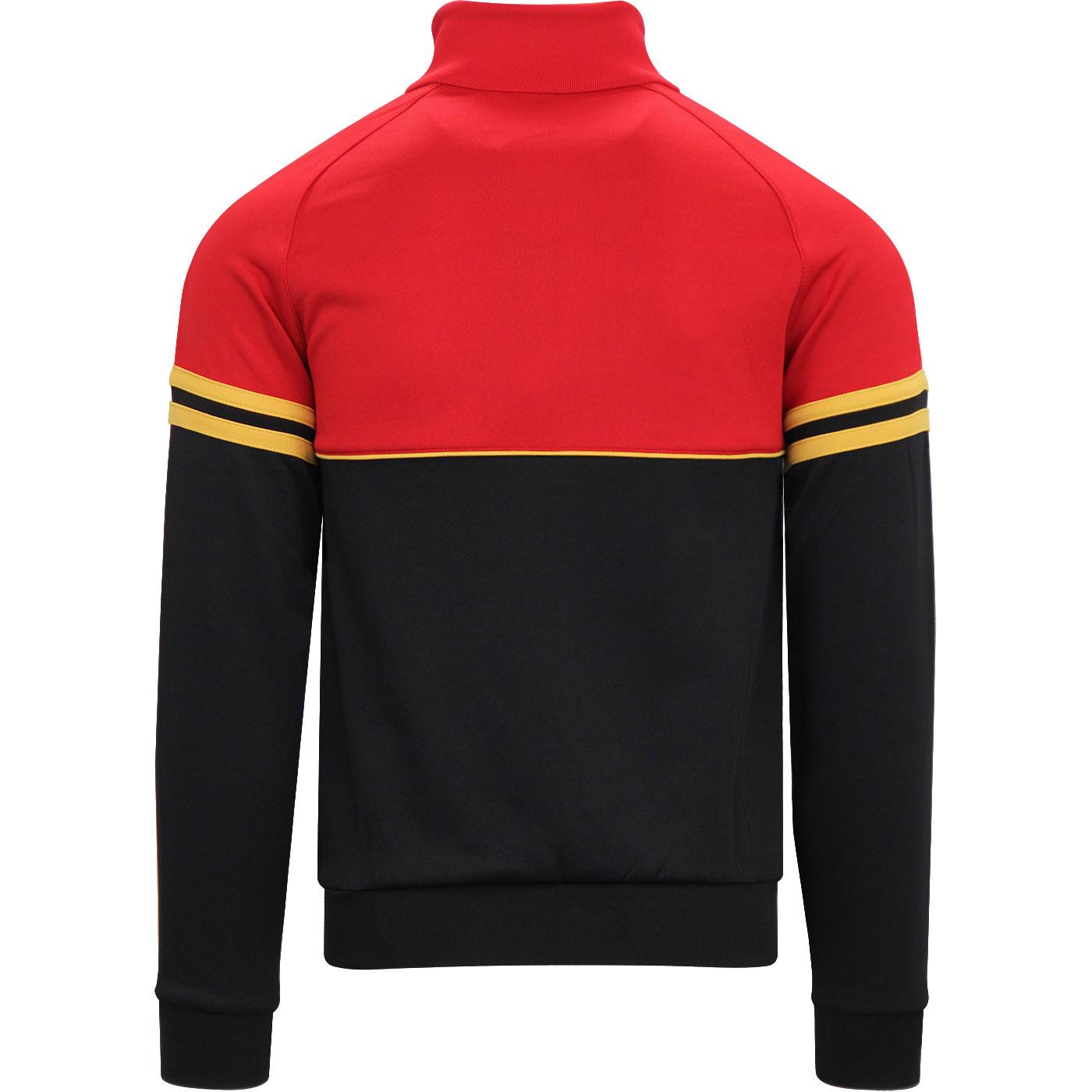 SERGIO TACCHINI Orion Retro Track Top in Black/Dark Red
