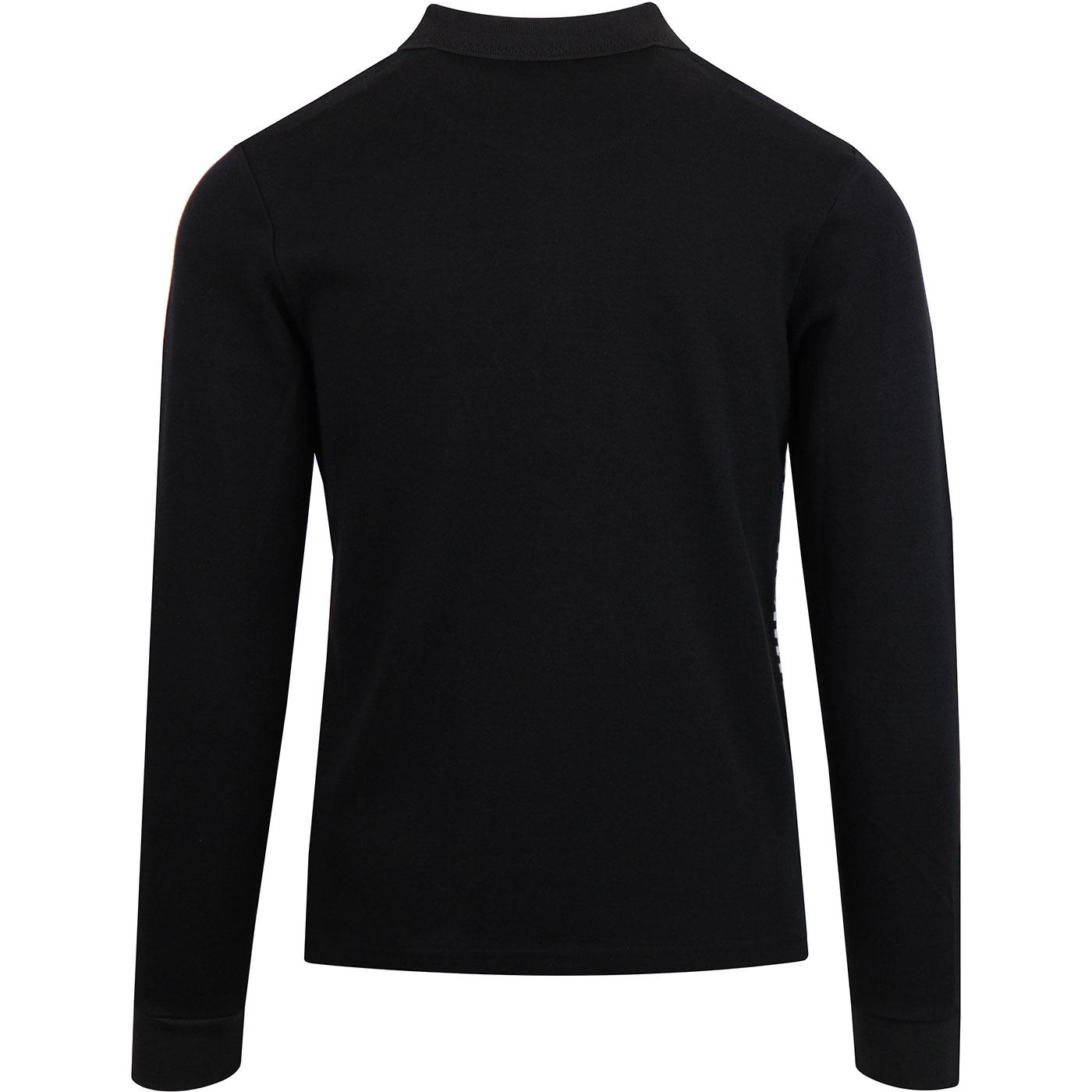 SKA & SOUL Men's Mod Checkerboard Long Sleeve Polo Shirt