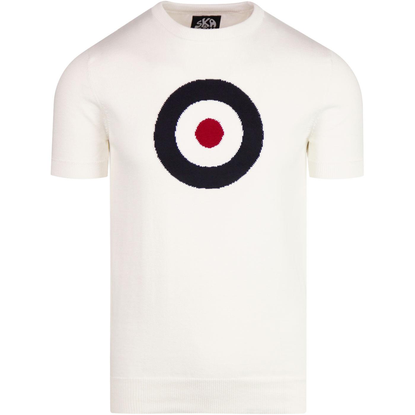 SKA & SOUL Mod Target Retro Knitted T-shirt (Ecru)