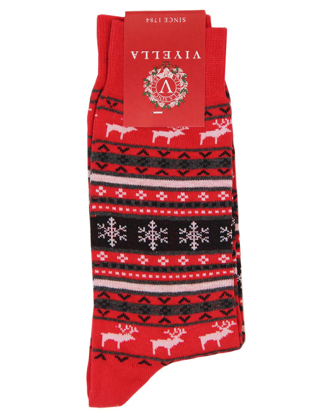 + VIYELLA Christmas Retro Fair Isle Print Socks