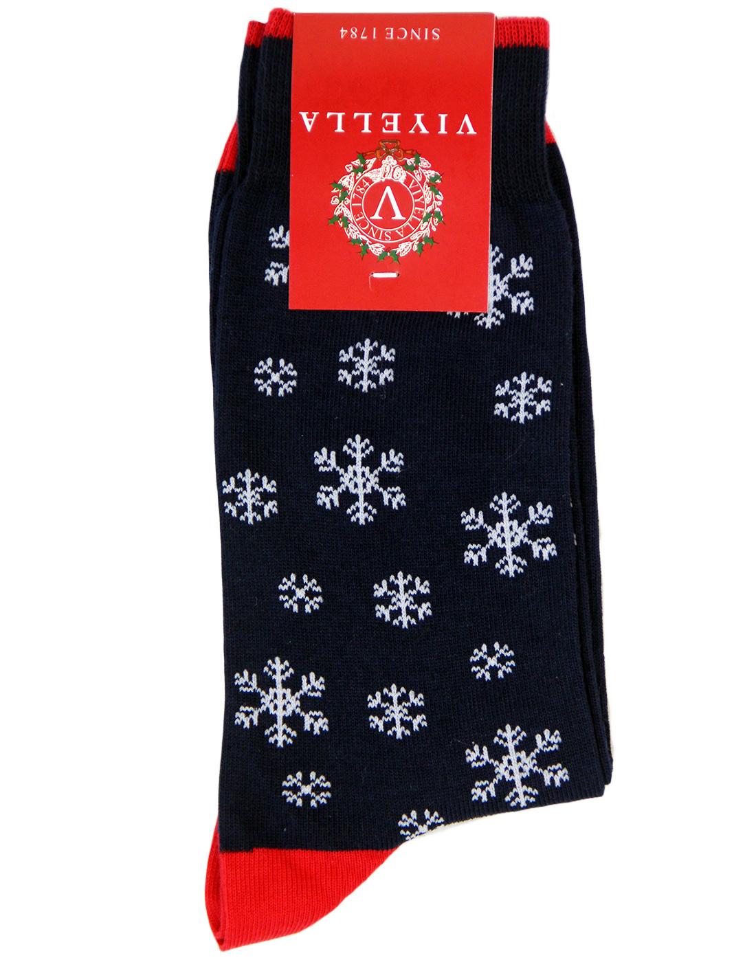 + VIYELLA Christmas Snowflake Print Retro Socks