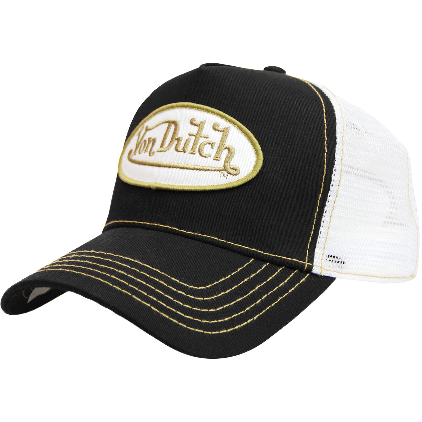 VON DUTCH Patch Retro Trucker Cap BLACK/GOLD