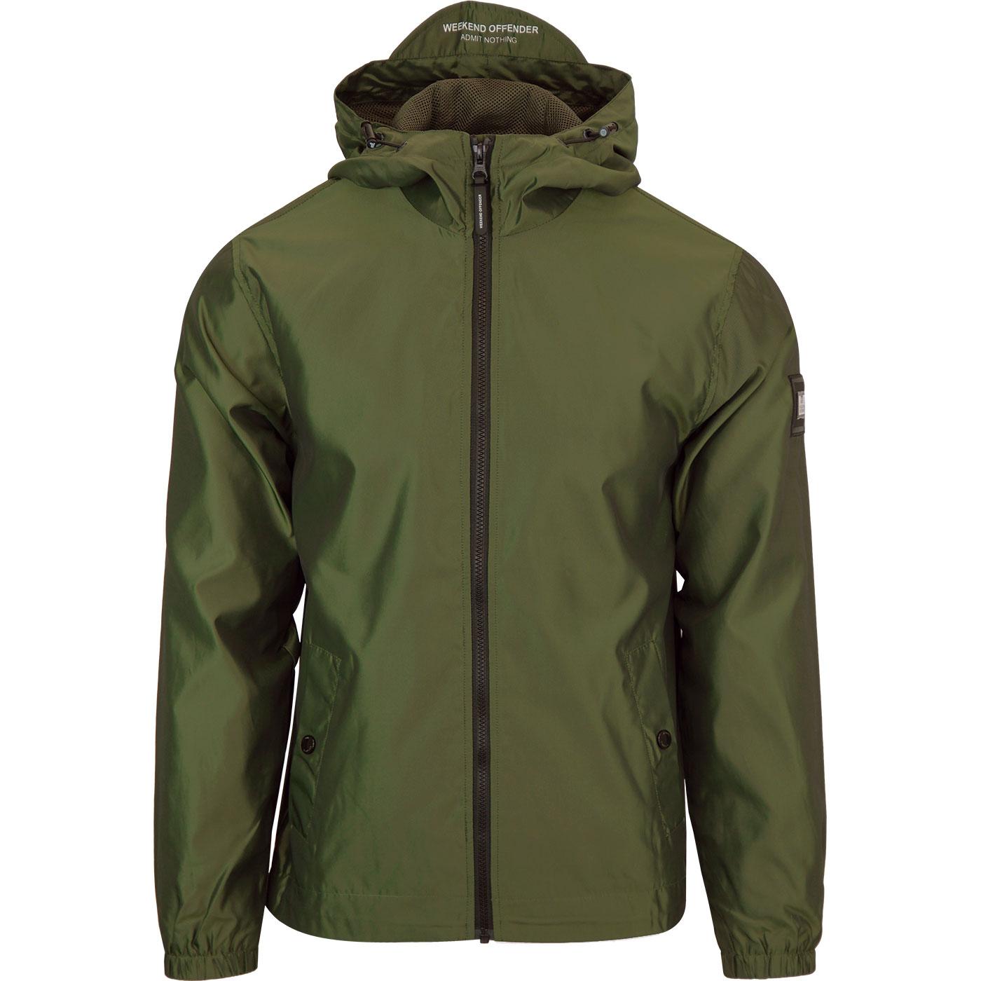 WEEKEND OFFENDER Armstrong Retro Hooded Jacket Moss