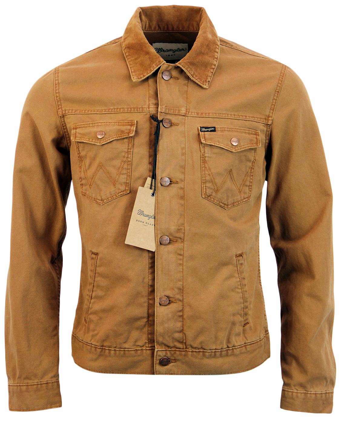 WRANGLER Retro Seventies Cord Collar Denim Western Jacket in Rust