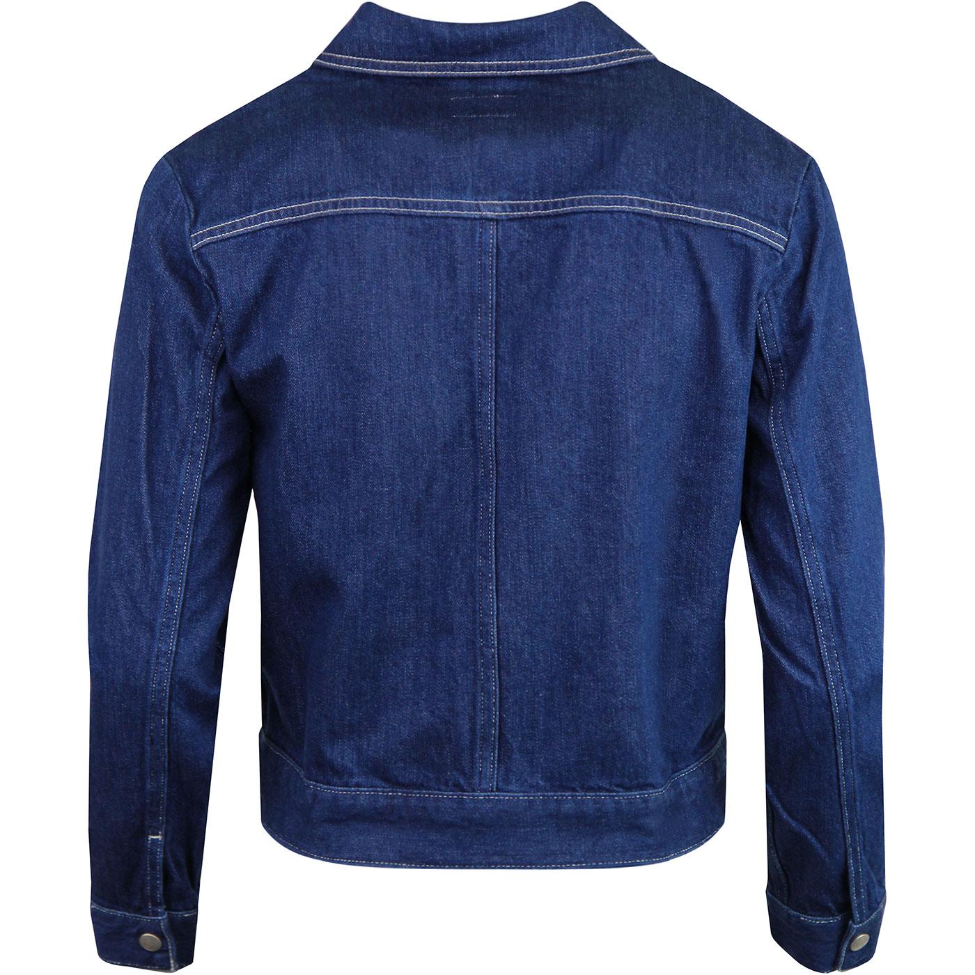 WRANGLER Womens Retro Denim Zip Carpenter Jacket Blue