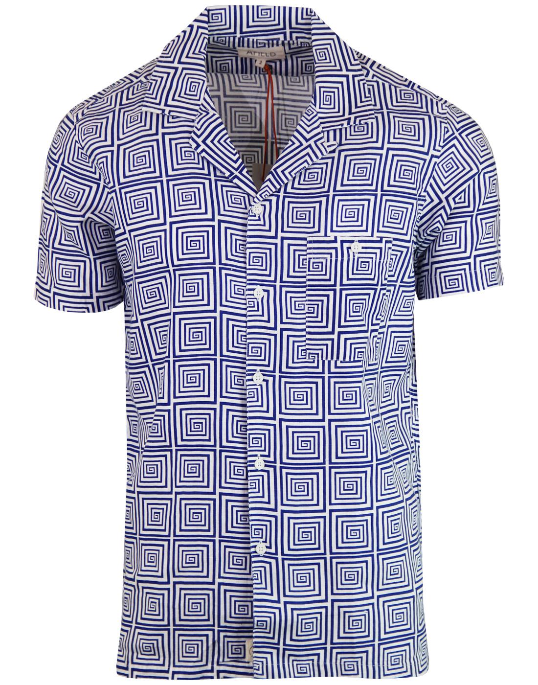 Selleck AFIELD Retro Spiral Square Hawaiian Shirt
