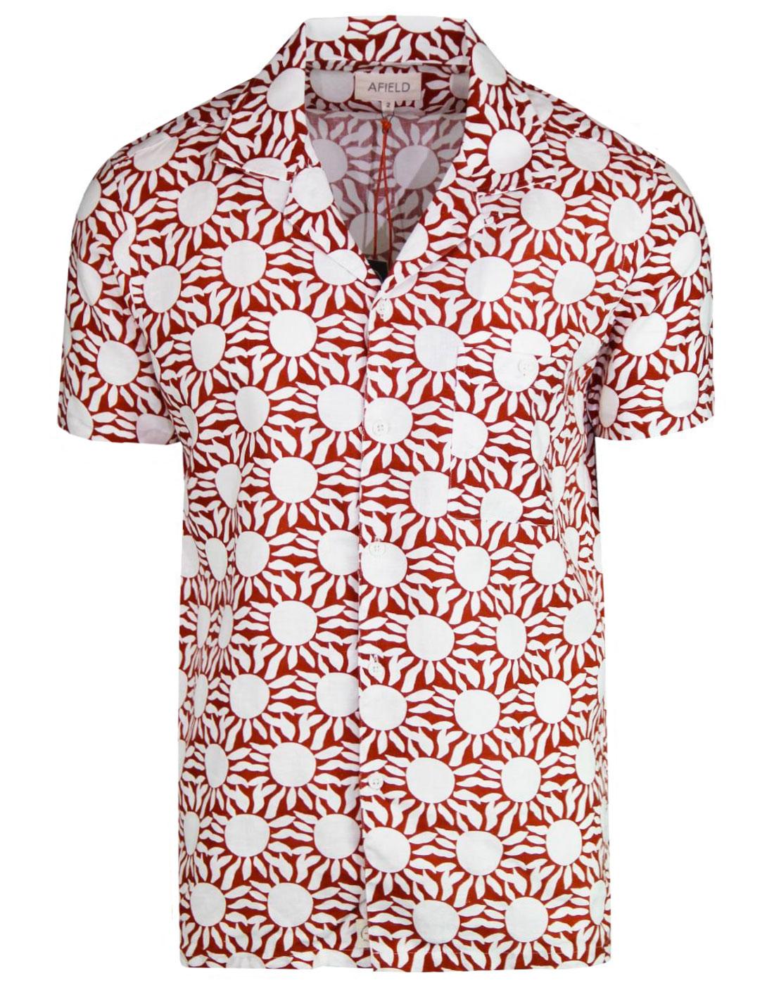 Selleck AFIELD Retro 80s Sun Print Hawaiian Shirt