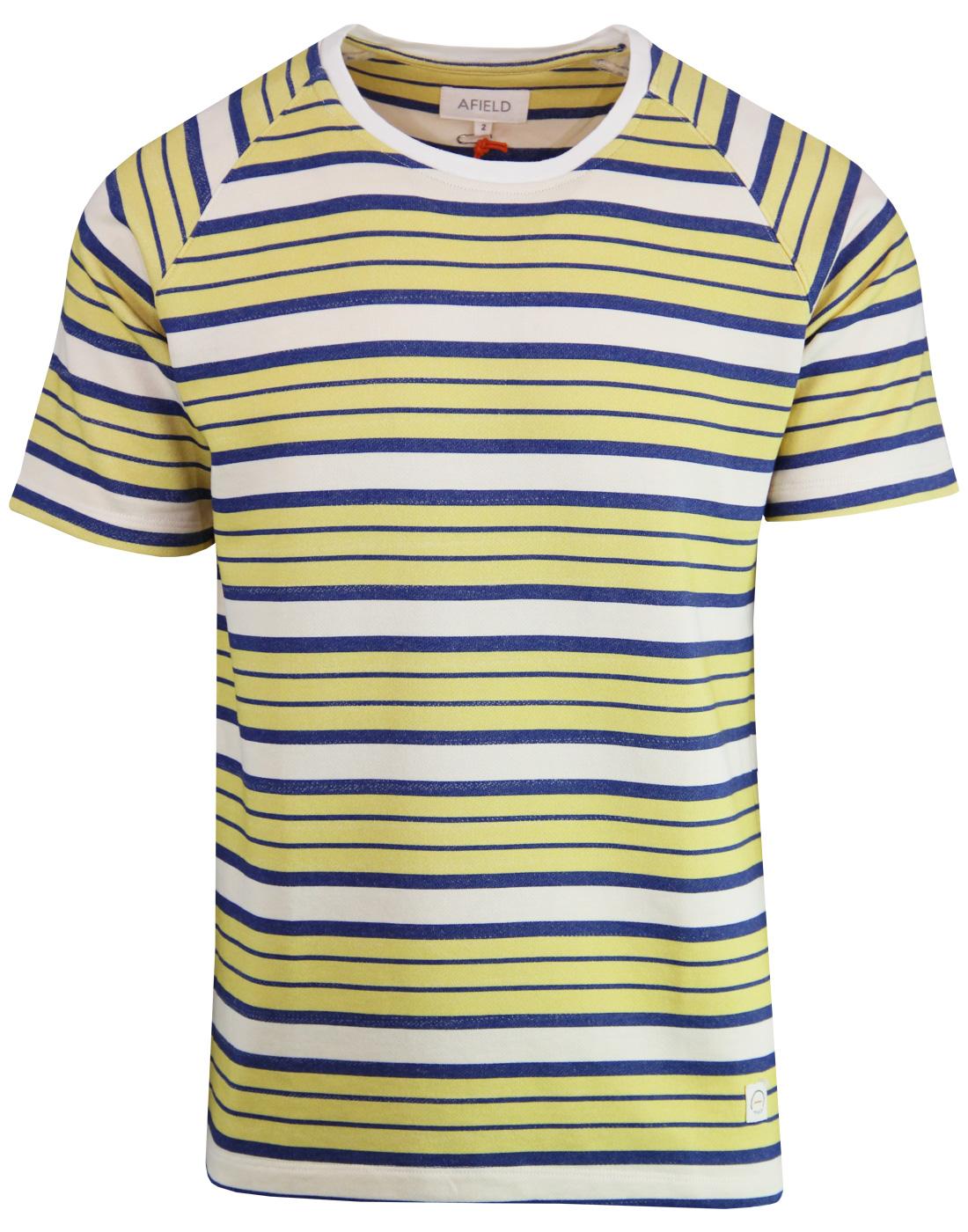 AFIELD Soy Retro 70s French Terry Cotton Stripe T-shirt Blue