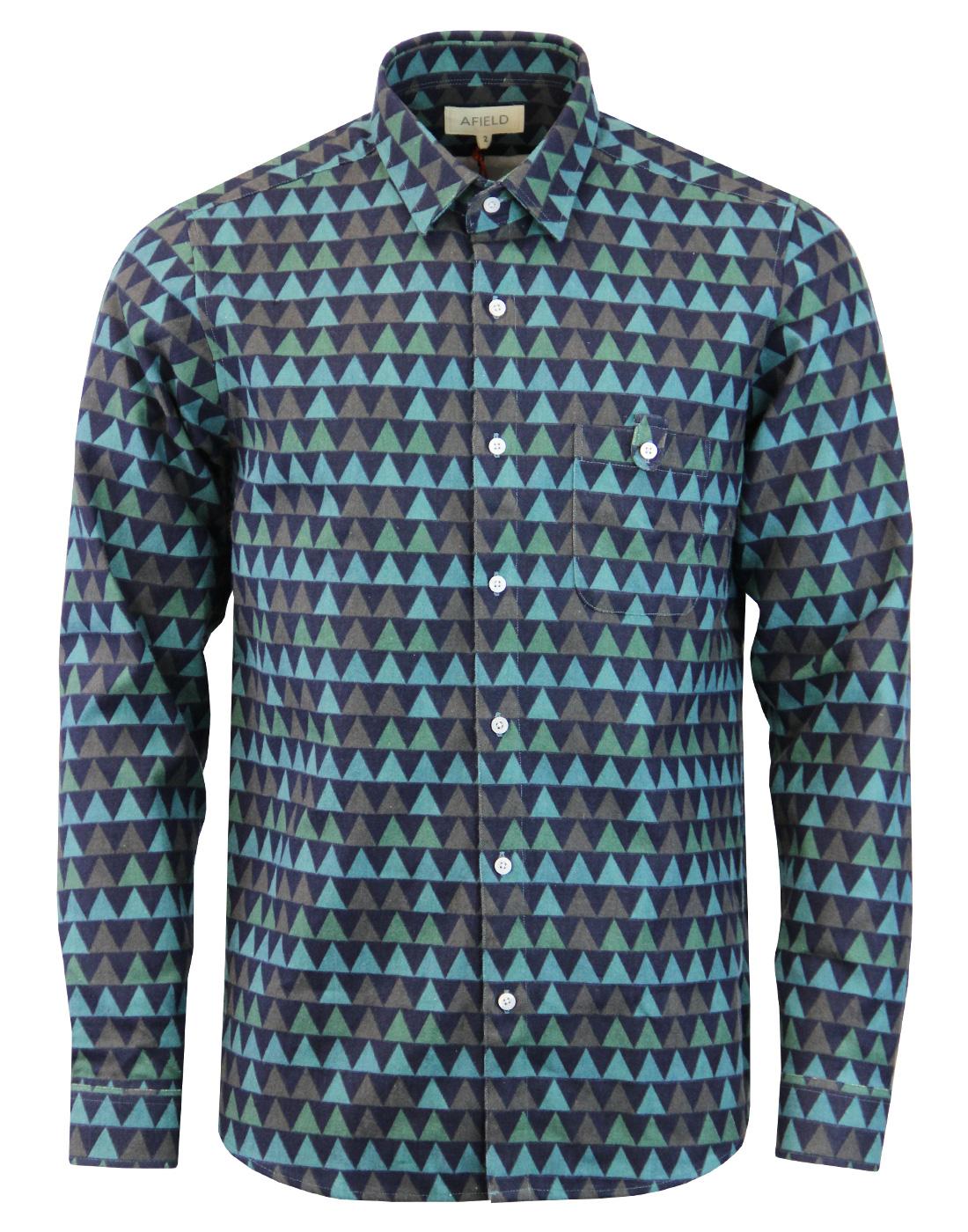Tab AFIELD Op Art 70s Mountains Flannel Overshirt