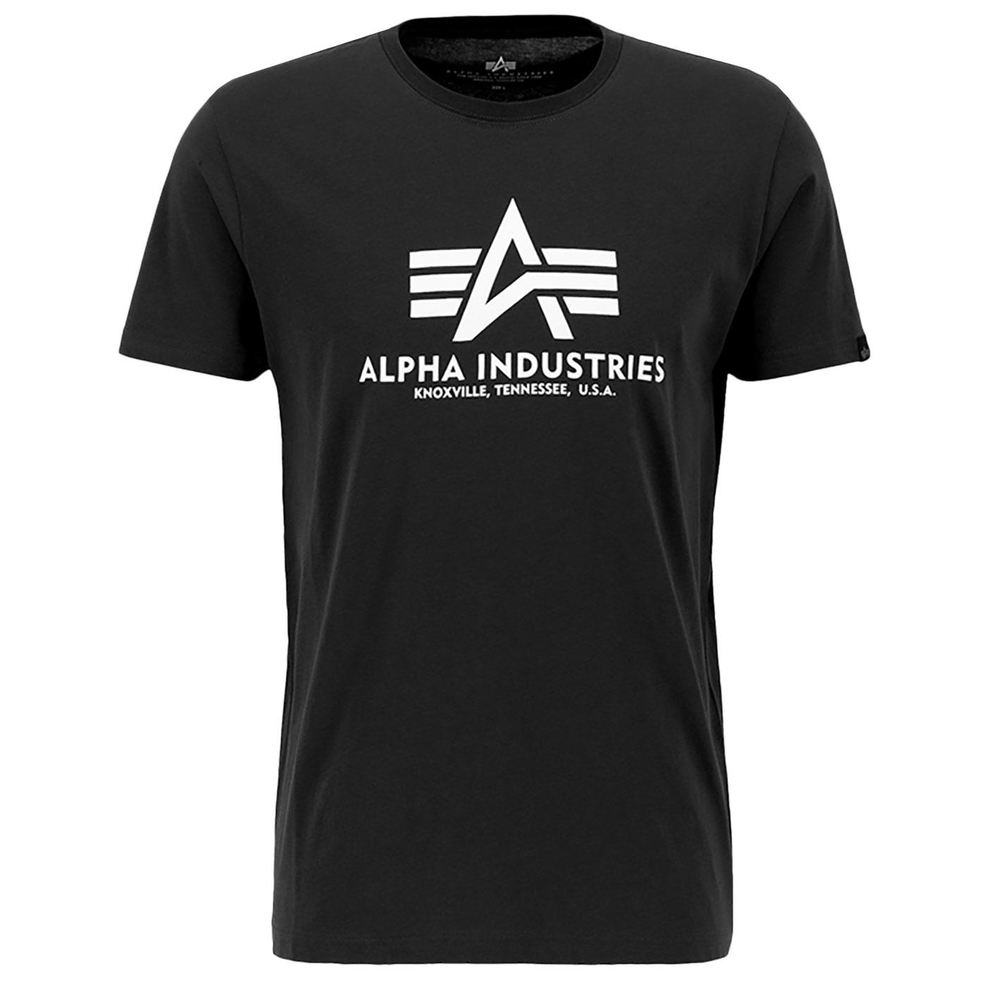Alpha Industries Basic Logo Tee 2 Pack in Black Petrol