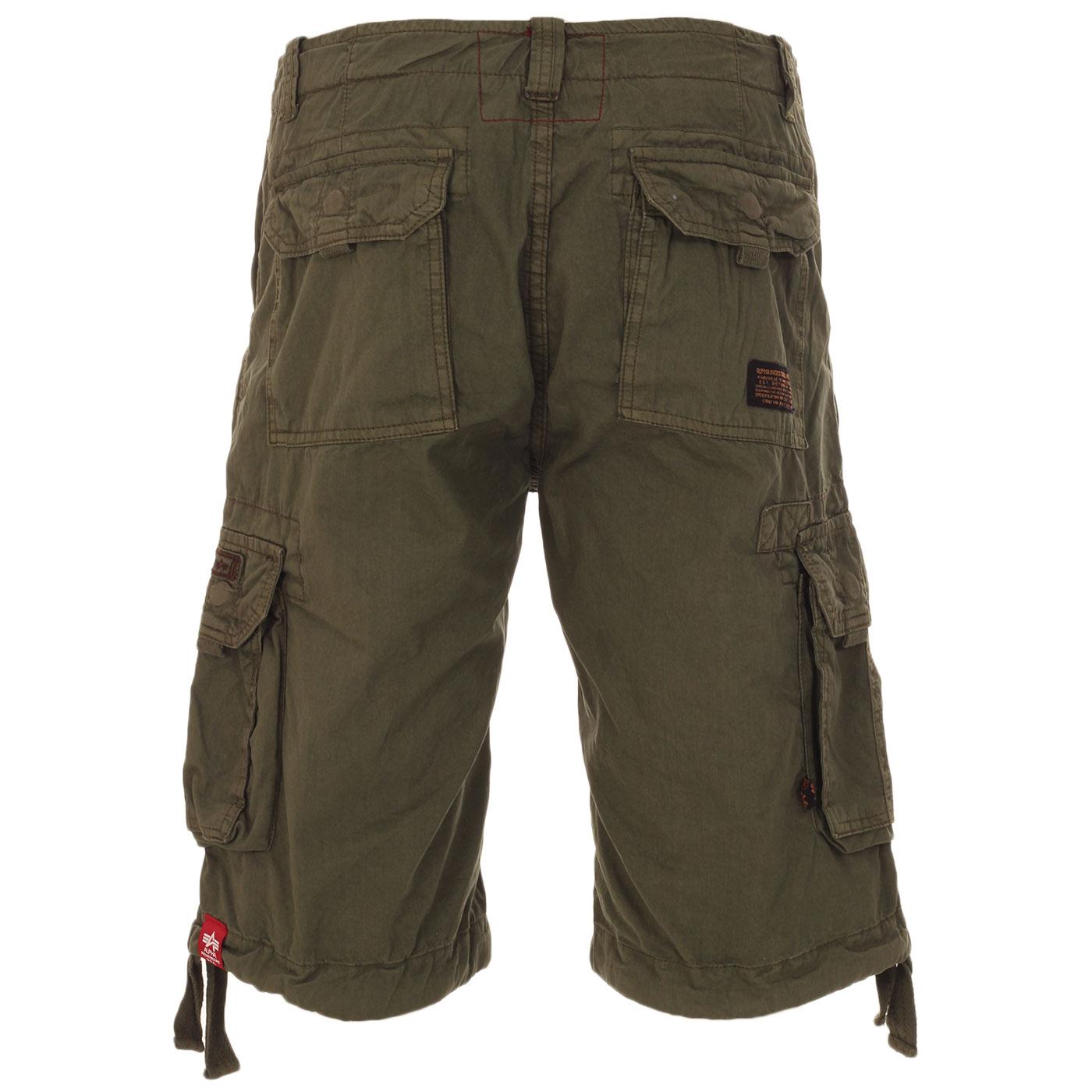 ALPHA INDUSTRIES Retro Cargo Pocket Jet Shorts Dark Olive