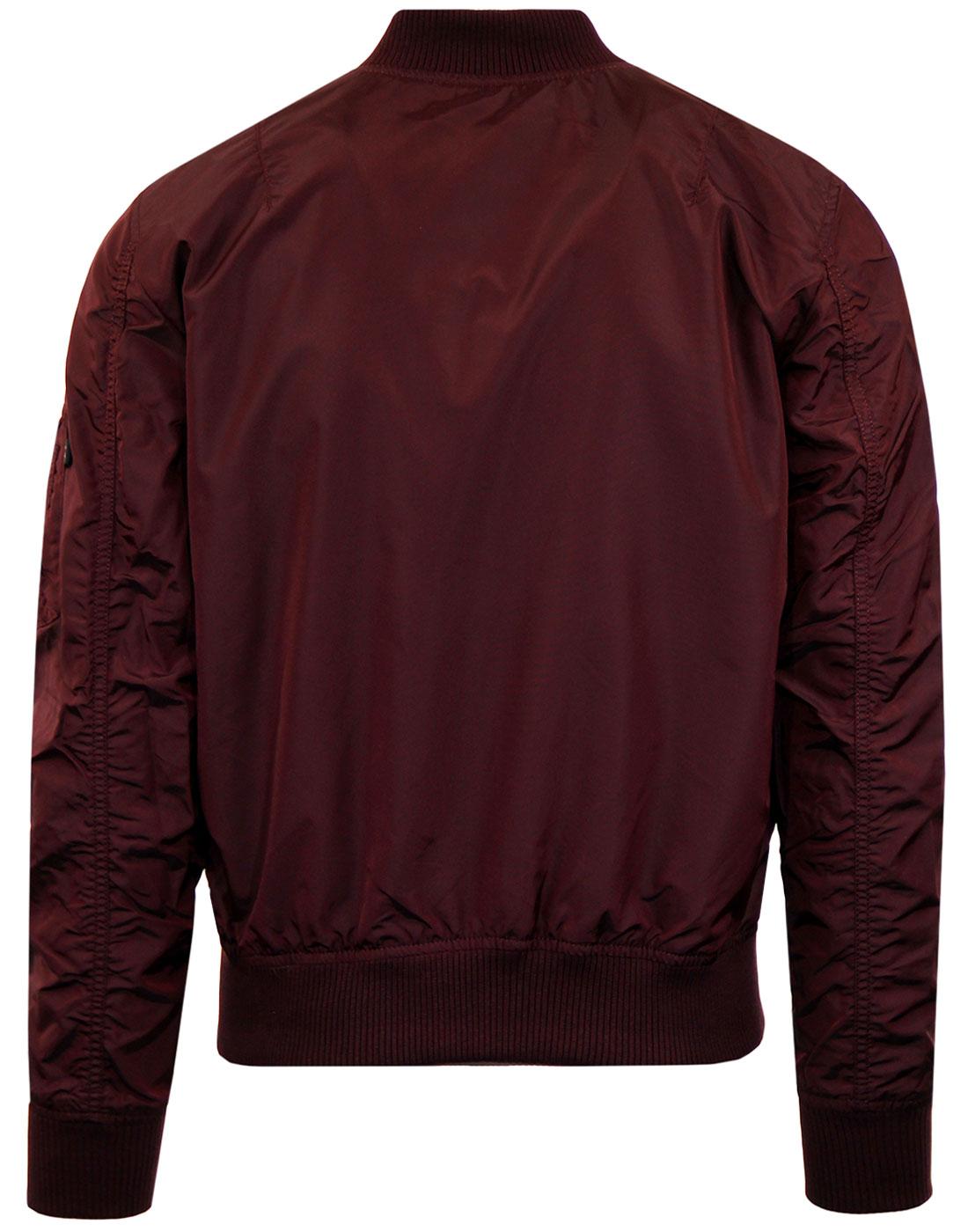 ALPHA INDUSTRIES MA 1 TT Retro Mod Bomber Jacket in Dark Maroon