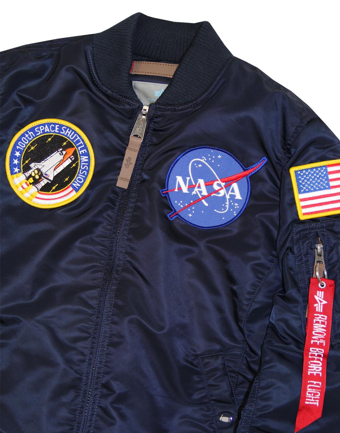 ALPHA INDSUTRIES MA1 VF NASA Women's Retro Bomber Jacket Rep Blue