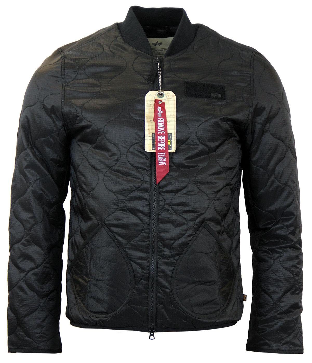 ALPHA INDUSTRIES Retro Quilted Pack Jacket in Black