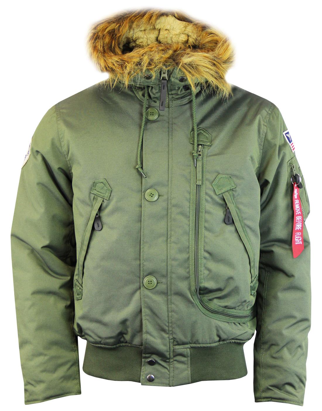 ALPHA INDUSTRIES Men's Retro Mod Polar Jacket SV in Dark Green