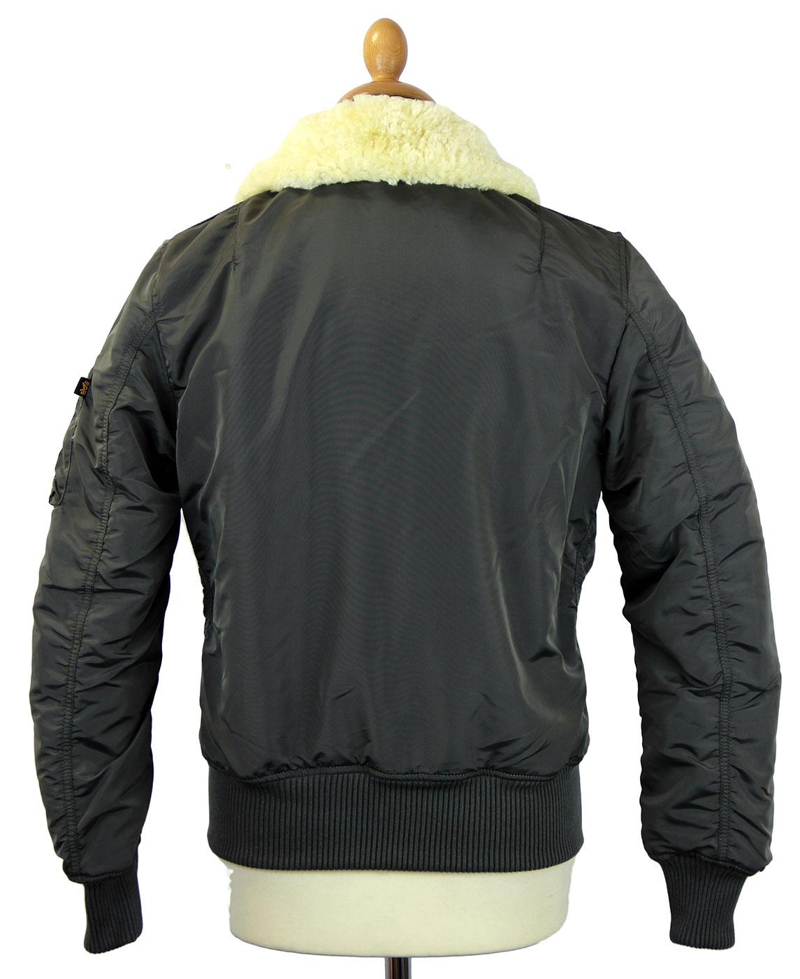 ALPHA INDUSTRIES Injector III Retro Mod Bomber Jacket GreyBlack