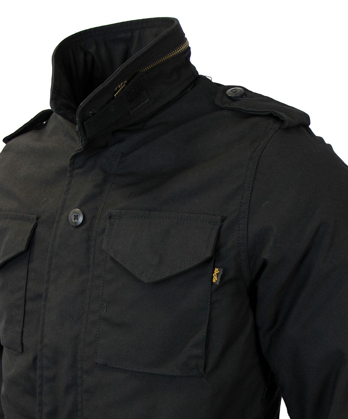 ALPHA INDUSTRIES M-65 Heritage Retro Mod Field Jacket in Black