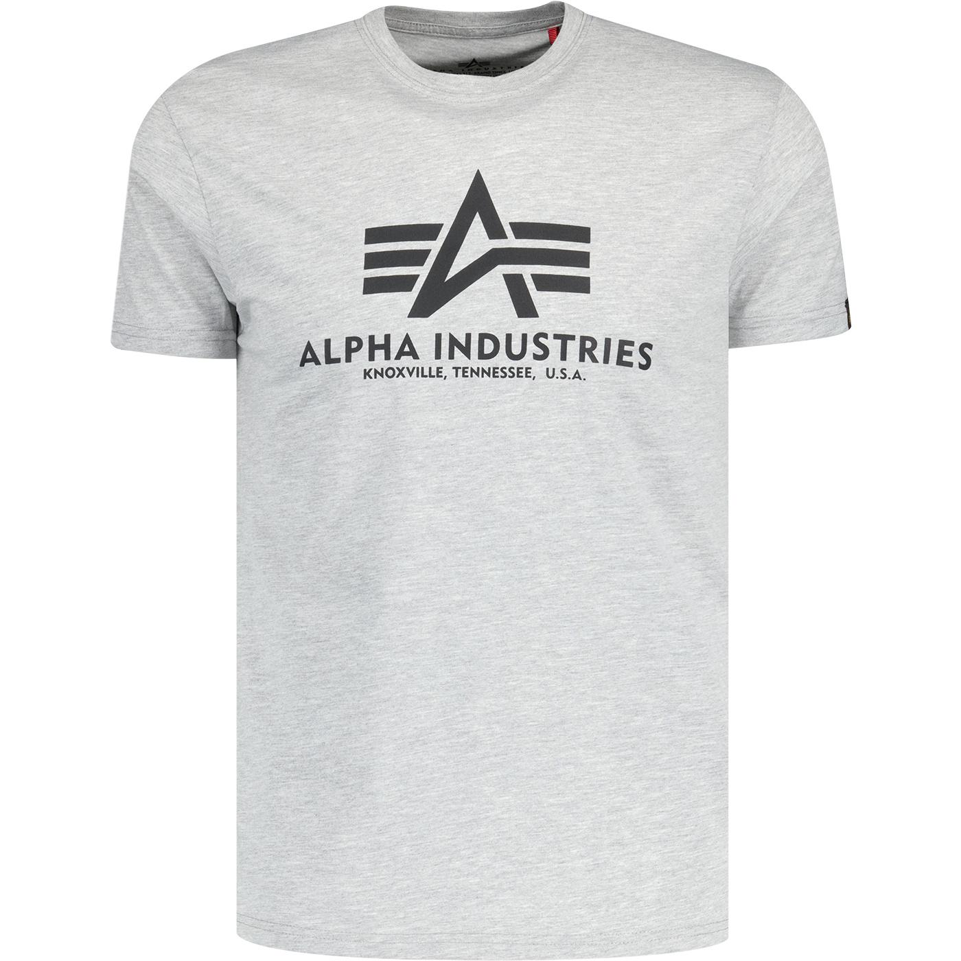 Alpha 2 Logo and Pack Industries Blue Tee Grey in Basic