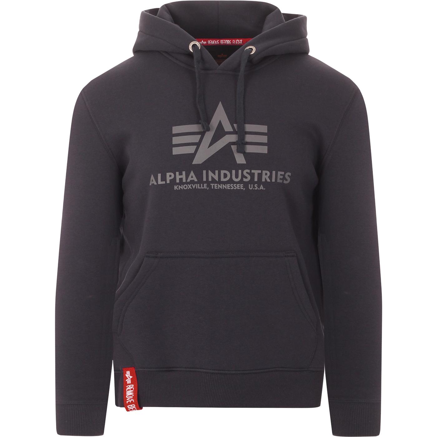 ALPHA INDUSTRIES Mens Logo Hoodie (Rep. Blue)