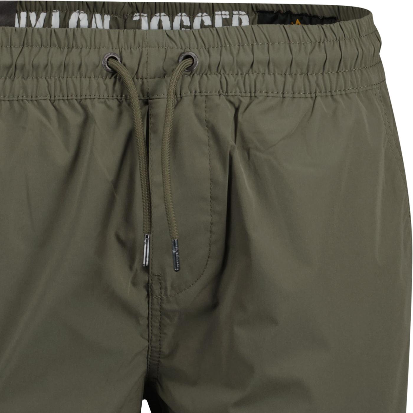 ALPHA INDUSTRIES Nylon Military Olive Joggers Dark Cargo in