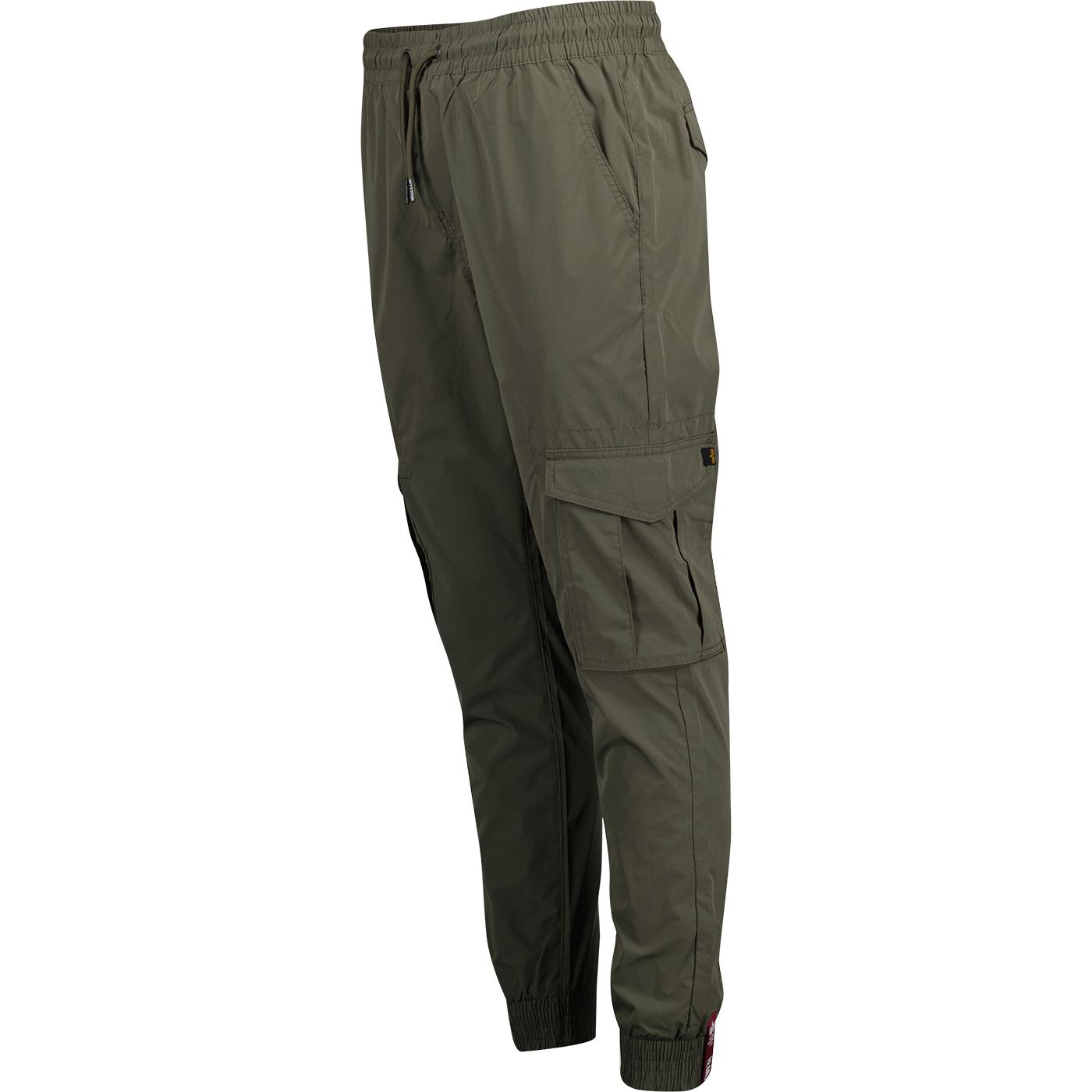 ALPHA INDUSTRIES Nylon Military Cargo Joggers in Dark Olive