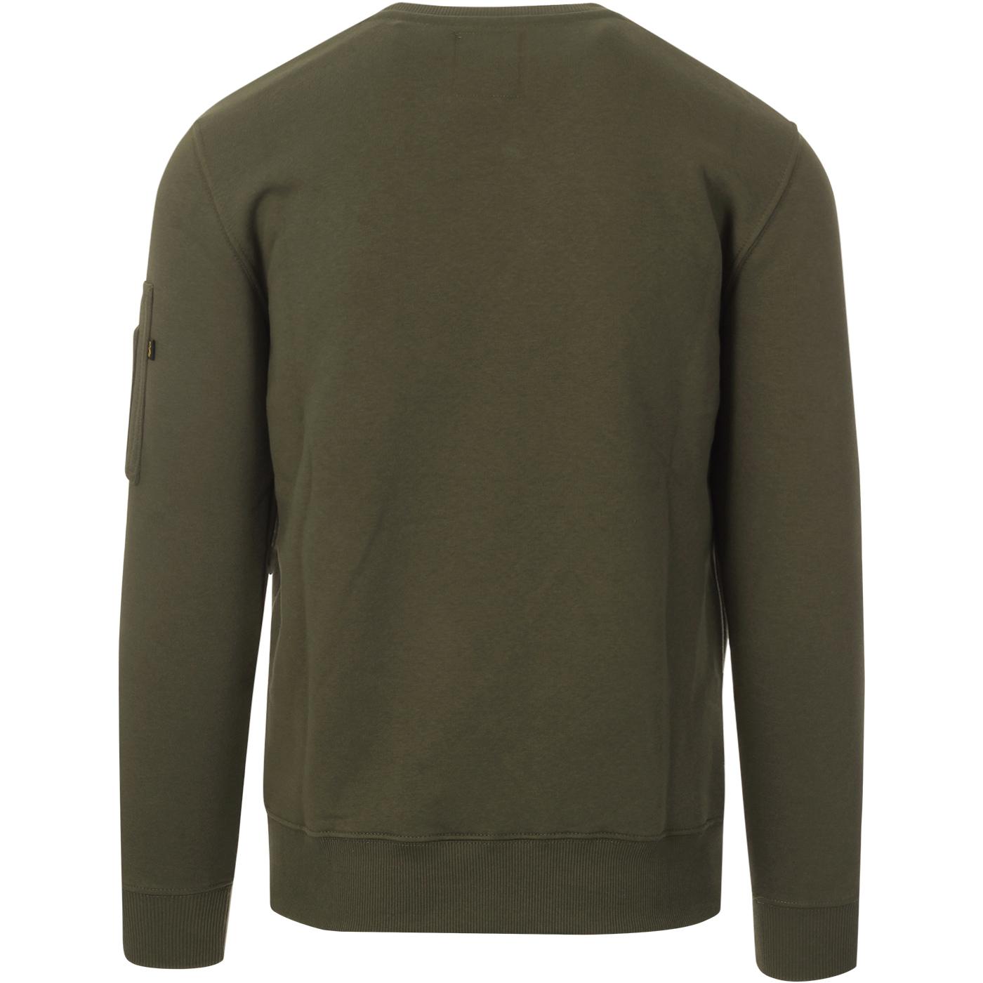 ALPHA INDUSTRIES Men\'s 3D Logo Sweater in Dark Olive | Sweatshirts